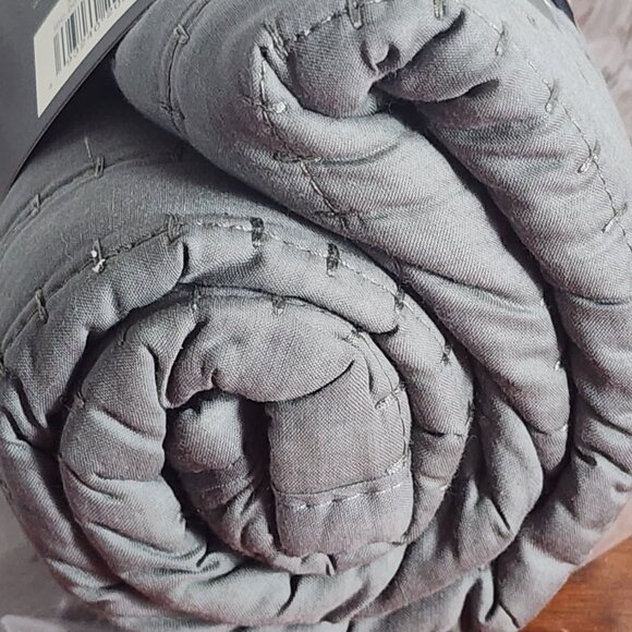 Hearth And Hand With Magnolia Radiant Gray Cotton Textured Stripe Standard Sham - Picture 14 of 16